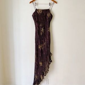 Vintage Brown floral beaded dress
